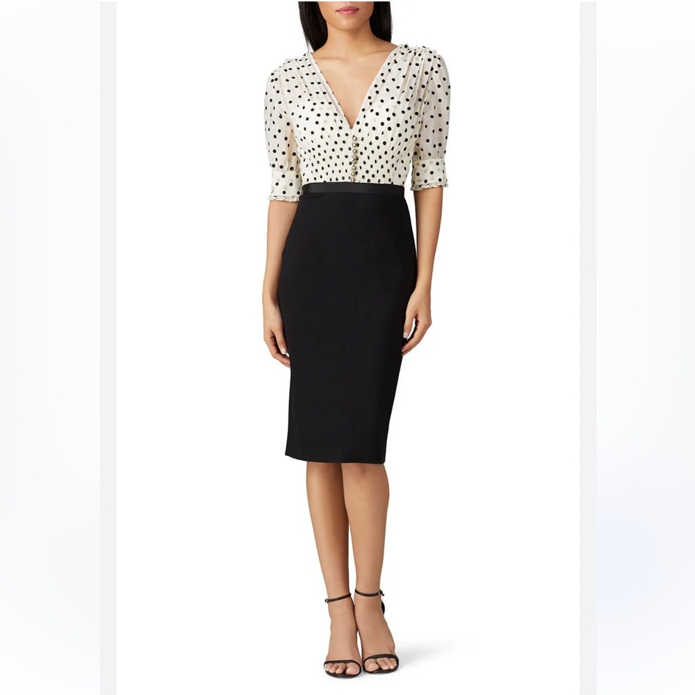 Pasha Sheath Midi Dress by CATHERINE DEANE | Rent the Runway | Size 16 Polka Dot